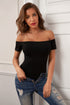 Off The Shoulder Short Sleeve Smooth Stretch Knit Bodysuit