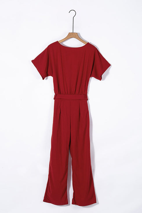 Oh So Glam Belted Wide Leg Jumpsuit