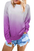 Ombre Crewneck Long Sleeve Sweatshirt