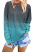 Ombre Crewneck Long Sleeve Sweatshirt