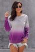 Ombre Crewneck Long Sleeve Sweatshirt
