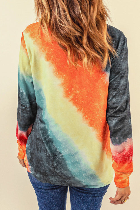 Ombre Tie-Dye Long Sleeve Top