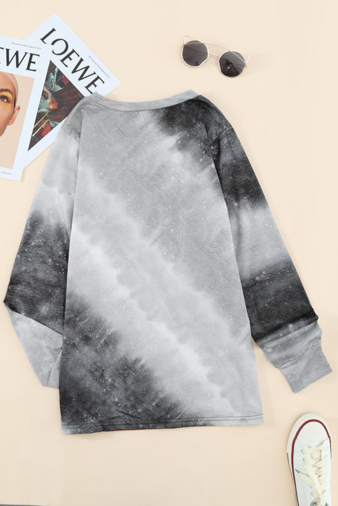 Ombre Tie-Dye Long Sleeve Top
