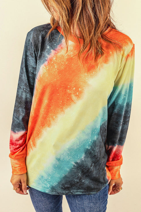 Ombre Tie-Dye Long Sleeve Top