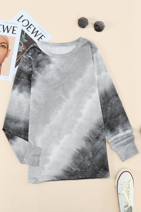 Ombre Tie-Dye Long Sleeve Top