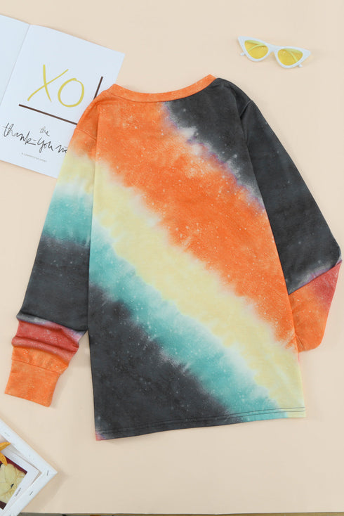 Ombre Tie-Dye Long Sleeve Top