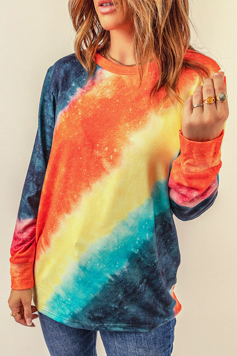 Ombre Tie-Dye Long Sleeve Top