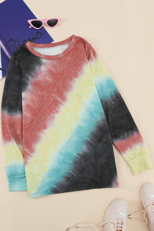 Ombre Tie-Dye Long Sleeve Top