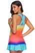 Ombre Tie Dye Swim Dress With Shorts