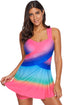 Ombre Tie Dye Swim Dress With Shorts