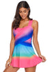 Ombre Tie Dye Swim Dress With Shorts