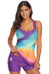 Ombre Tie Dye Swim Dress With Shorts
