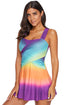 Ombre Tie Dye Swim Dress With Shorts