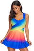 Ombre Tie Dye Swim Dress With Shorts