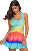 Ombre Tie Dye Swim Dress With Shorts
