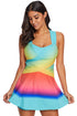 Ombre Tie Dye Swim Dress With Shorts