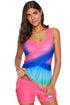 Ombre Tie Dye Swim Dress With Shorts