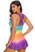 Ombre Tie Dye Swim Dress With Shorts