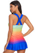 Ombre Tie Dye Swim Dress With Shorts