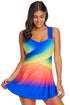 Ombre Tie Dye Swim Dress With Shorts