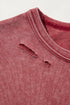 One Shoulder Distressed Cotton Oversized Tunic Top