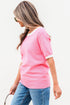 Open Back Bow Detail Short Sleeve Knit Sweater