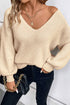 Open Back Bow Tie Ribbed Knit Sweater