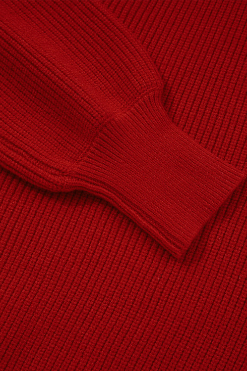 Open Back Bow Tie Ribbed Knit Sweater