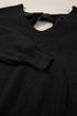 Open Back Bow Tie Ribbed Knit Sweater