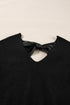 Open Back Bow Tie Ribbed Knit Sweater