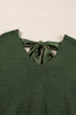 Open Back Bow Tie Ribbed Knit Sweater