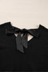 Open Back Bow Tie Ribbed Knit Sweater