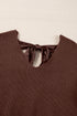 Open Back Bow Tie Ribbed Knit Sweater