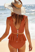Open Back Ruched Halter Top Shorts Tankini Set