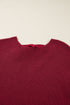 Open Back Satin Tie Ribbed Knit Sweater