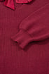 Open Back Satin Tie Ribbed Knit Sweater