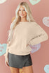 Open Back Satin Tie Ribbed Knit Sweater