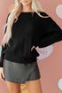 Open Back Satin Tie Ribbed Knit Sweater