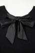 Open Back Satin Tie Ribbed Knit Sweater