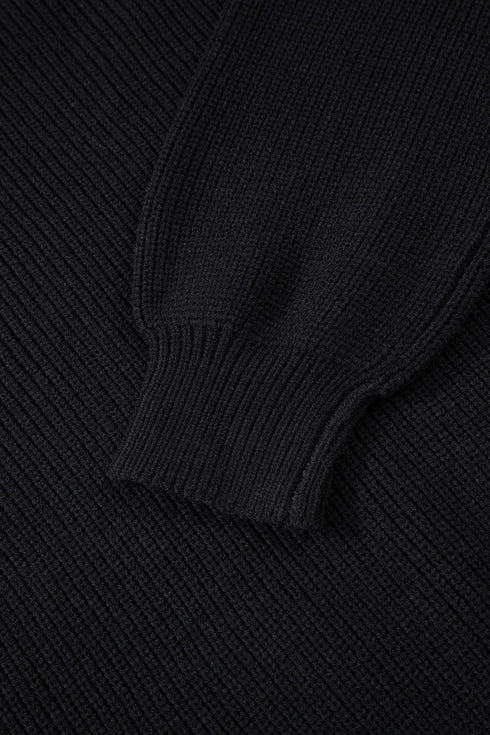 Open Back Satin Tie Ribbed Knit Sweater