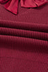 Open Back Satin Tie Ribbed Knit Sweater