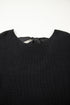Open Back Satin Tie Ribbed Knit Sweater