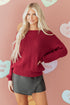 Open Back Satin Tie Ribbed Knit Sweater