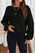 Open Back Satin Tie Ribbed Knit Sweater