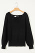 Open Back Satin Tie Ribbed Knit Sweater