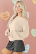 Open Back Satin Tie Ribbed Knit Sweater