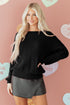 Open Back Satin Tie Ribbed Knit Sweater