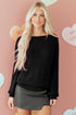 Open Back Satin Tie Ribbed Knit Sweater