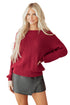 Open Back Satin Tie Ribbed Knit Sweater