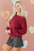 Open Back Satin Tie Ribbed Knit Sweater